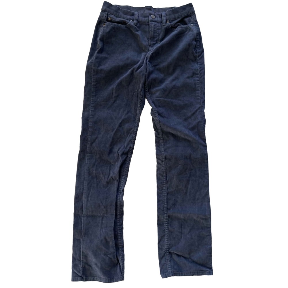 L.L.Bean BeanFlex Corduroy Pants Size4 Blue Straight Leg Fall Preppy Grandpacore